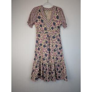 dRA Los Angeles Dress Womens Medium Boho Floral Midi